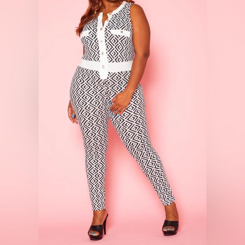 Black and White Zig Zag Jumpsuit